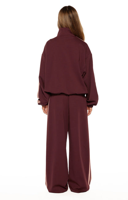 Kosie Burgundy and Pink Stripe Track Pants - PRE ORDER