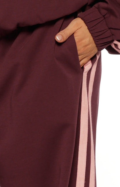 Kosie Burgundy and Pink Stripe Track Pants - PRE ORDER