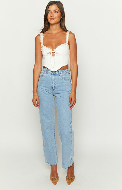 Kristin White Corset Top