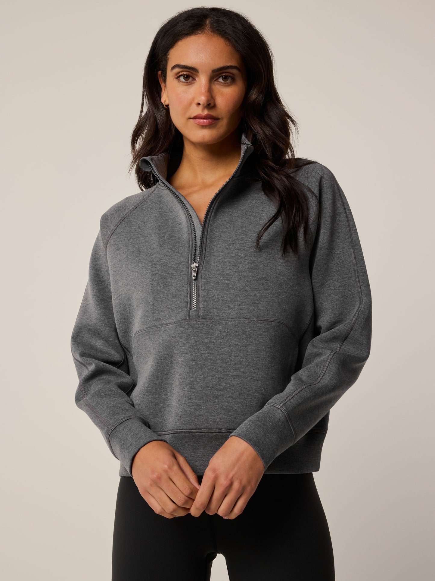 Kristina Melange Half-Zip Sweatshirt