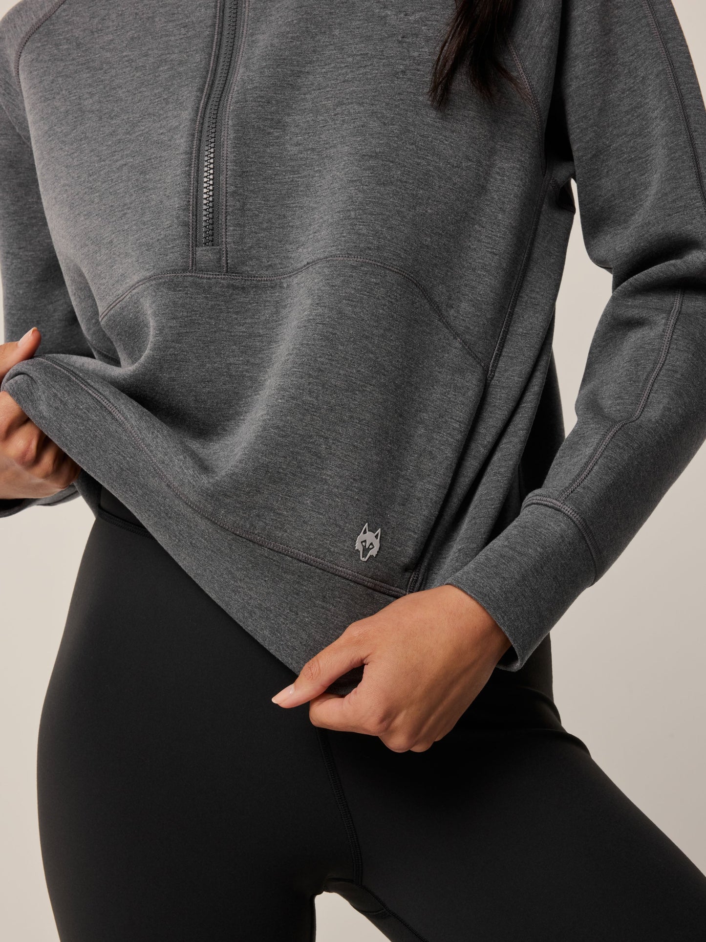 Kristina Melange Half-Zip Sweatshirt