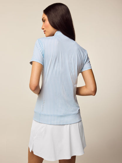 Halley Windsor Stripe Short Sleeve Quarter-Zip