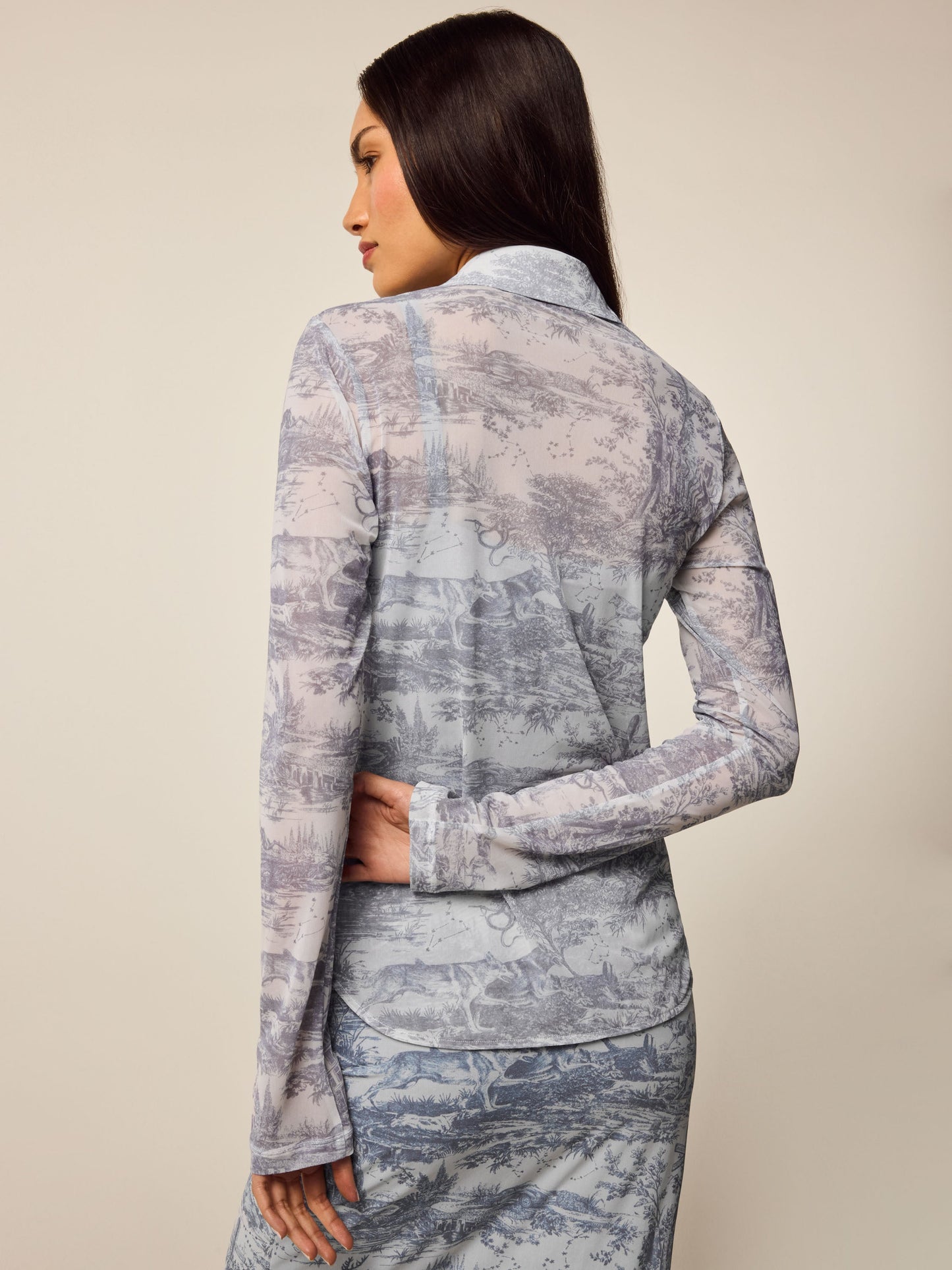 Huntress Toile Mesh Button-Down Shirt