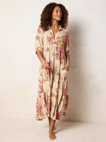 Rebecca "ButterSoft" Midi Dress - English Garden Cream