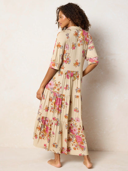 Rebecca "ButterSoft" Midi Dress - English Garden Cream