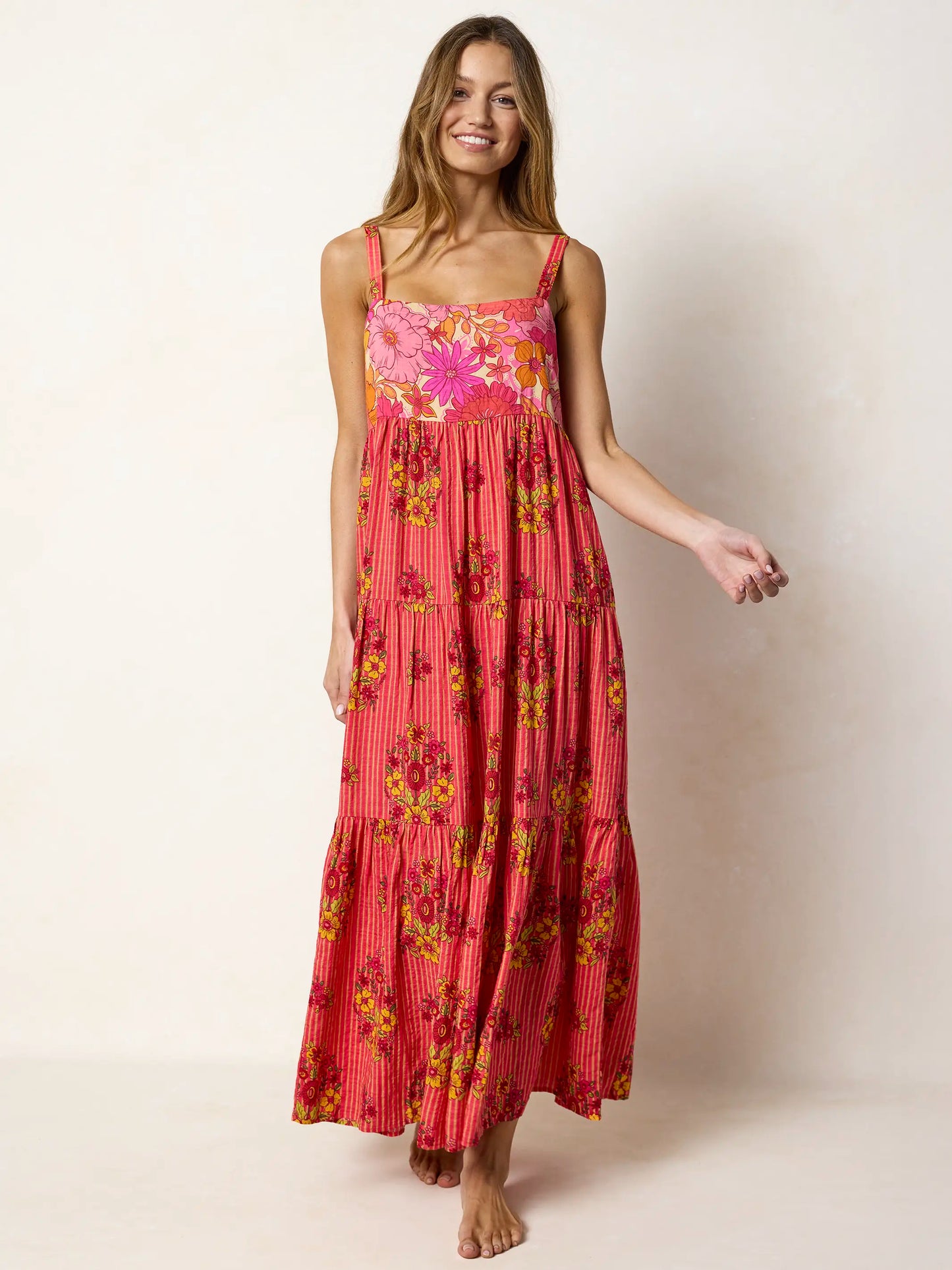 Patricia Maxi Dress - Jaipur Stripe Pink