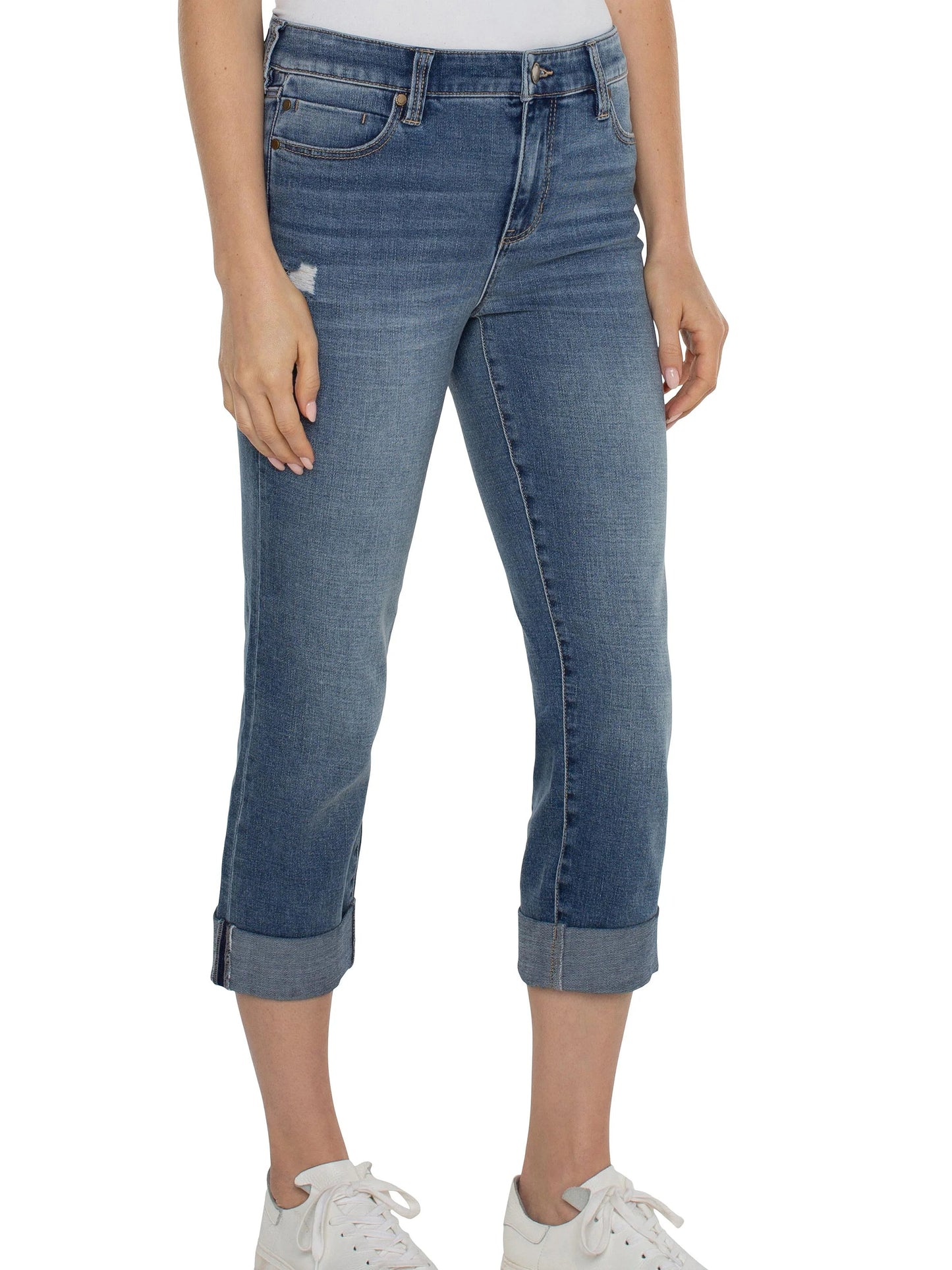 Liverpool Charlie Crop With Rolled Hem