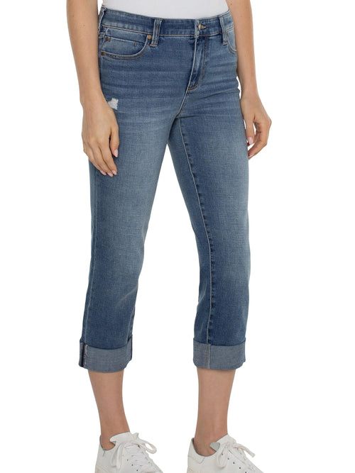 Liverpool Charlie Crop With Rolled Hem