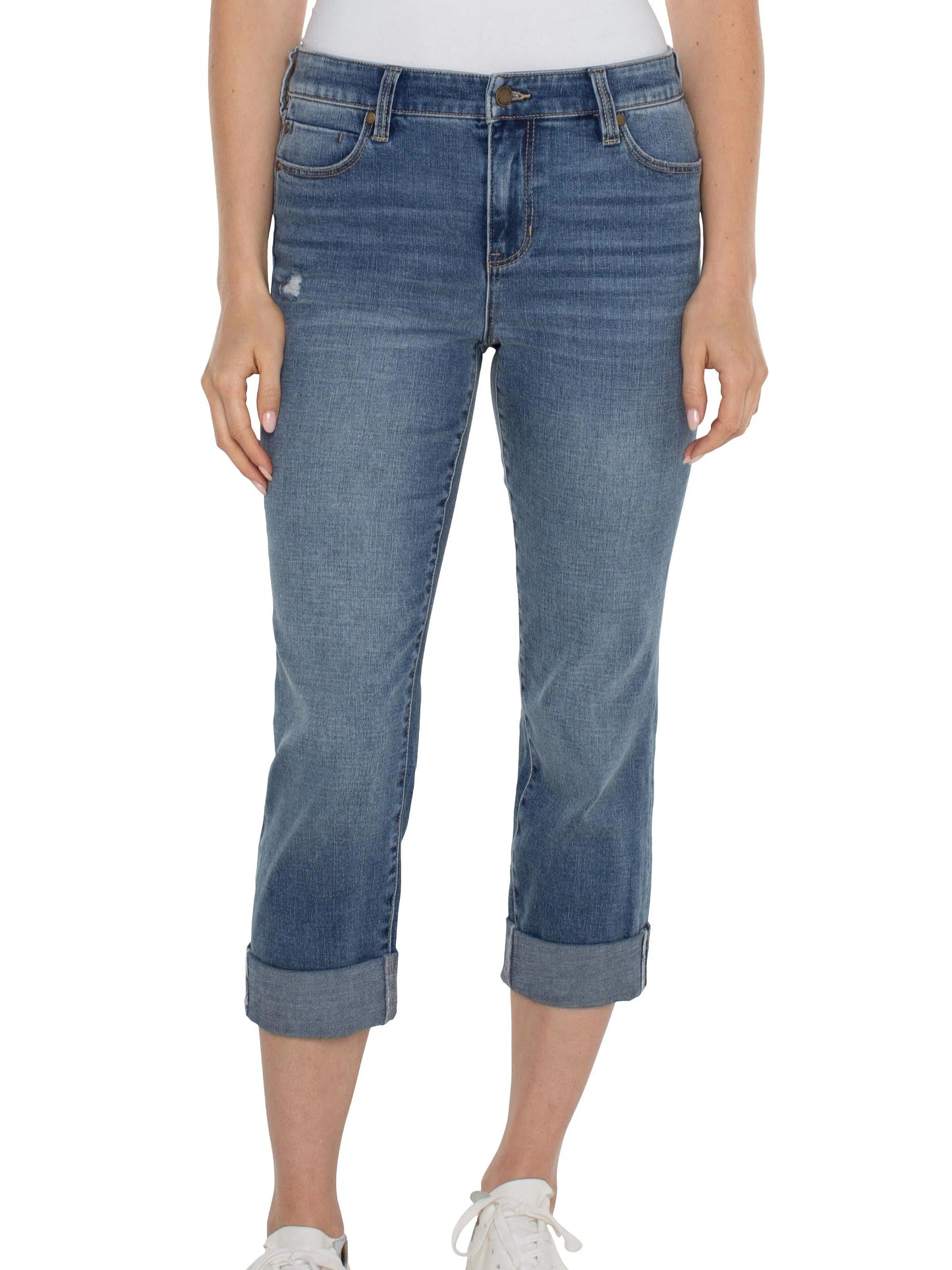 Liverpool Charlie Crop With Rolled Hem