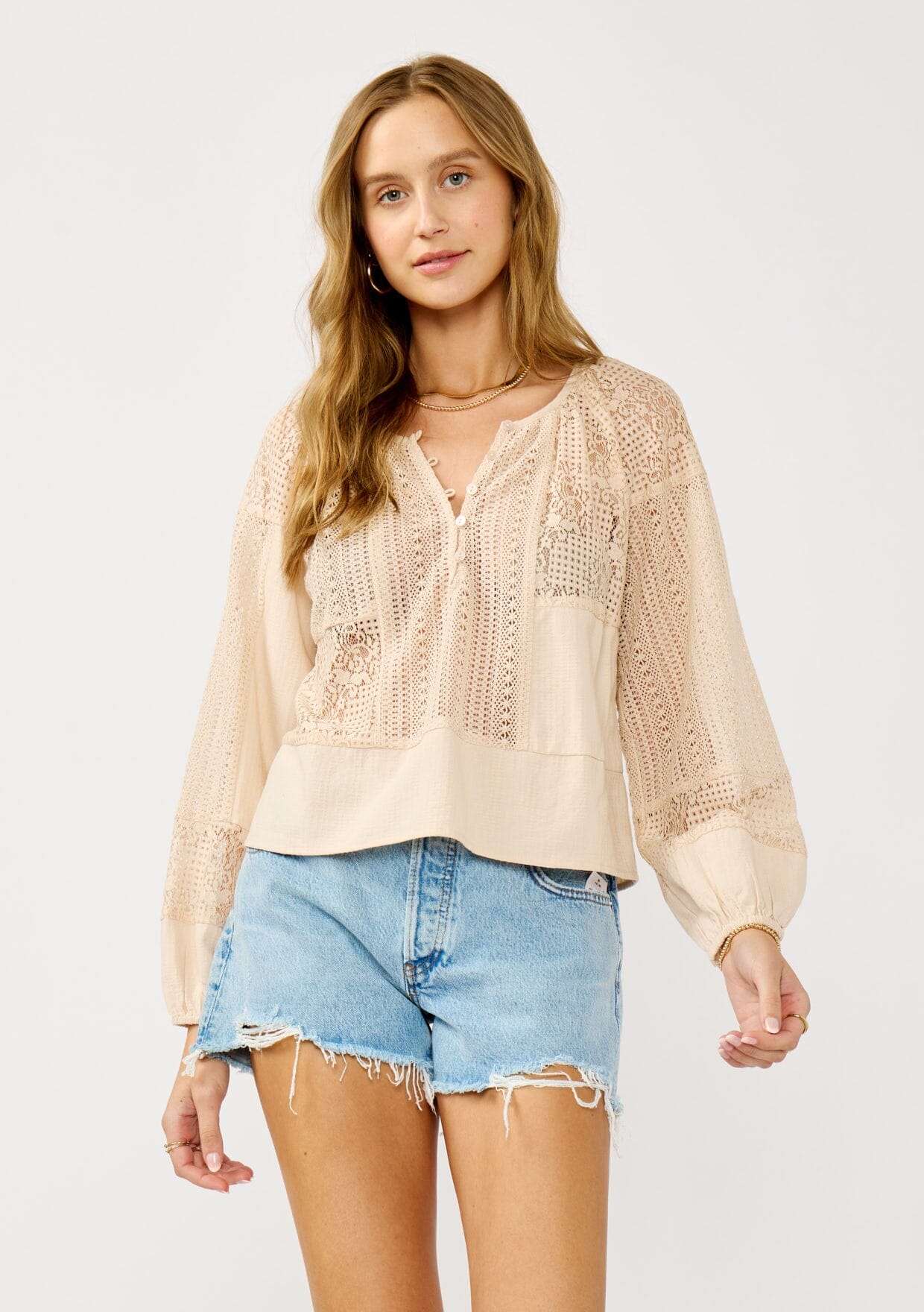 Theia Patchwork Lace Blouse