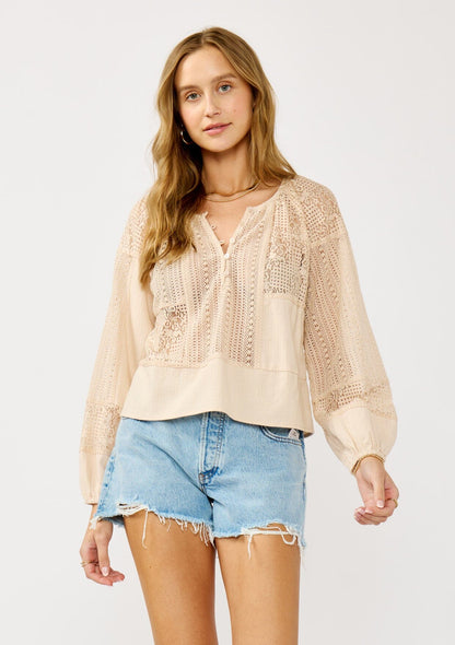 Theia Patchwork Lace Blouse