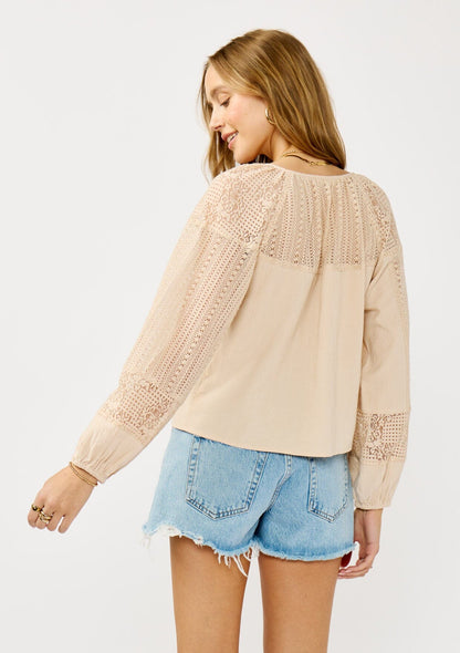 Theia Patchwork Lace Blouse