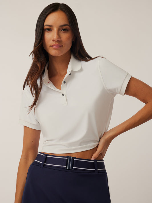 Scarlett Cropped Short Sleeve Polo