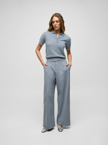Brushed Bardot Cashmere Short Sleeve Sweater