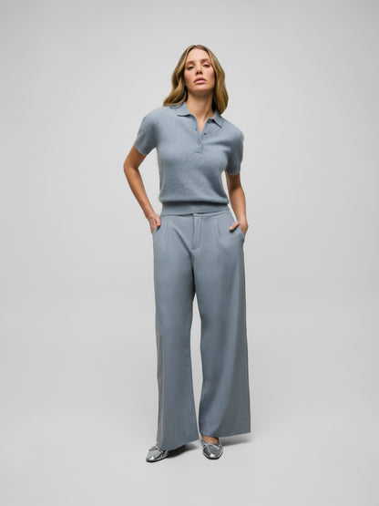 Brushed Bardot Cashmere Short Sleeve Sweater