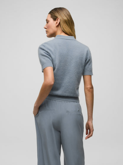 Brushed Bardot Cashmere Short Sleeve Sweater