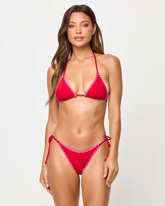 Zahra Bikini Top - Lipstick Red Sweetheart
