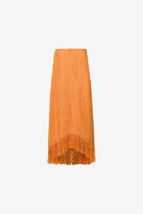Lennie Fringe Skirt — Orange