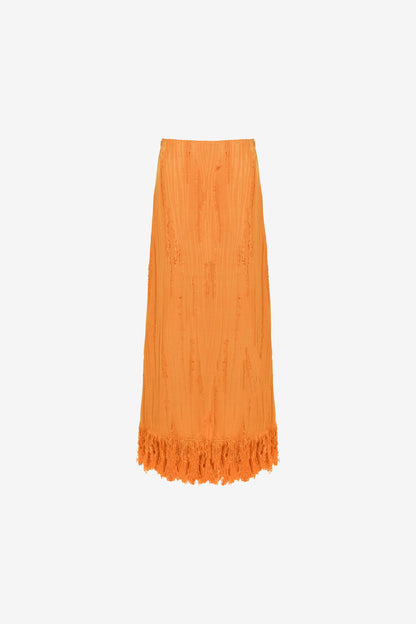 Lennie Fringe Skirt — Orange
