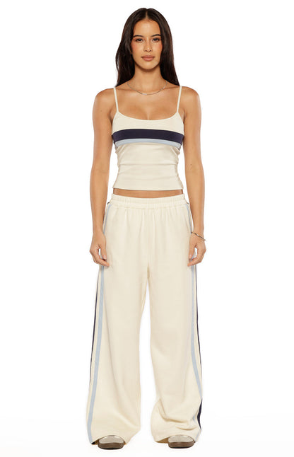 Leya White Contrast Stripe Singlet