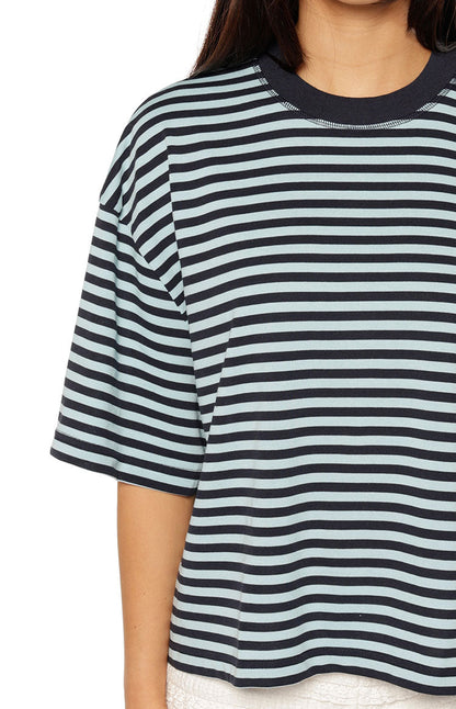 Lioness Bloom Short Sleeve Top Navy Sea Stripe