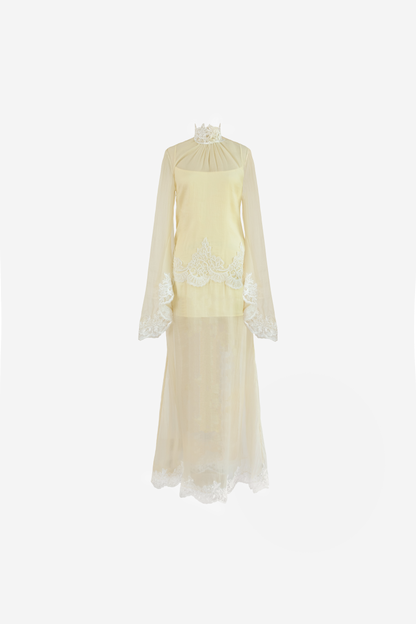 Liz Organza Dress — Pastel Yellow