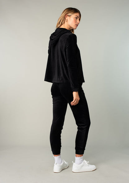 Joey Velour Zip-Up Hoodie