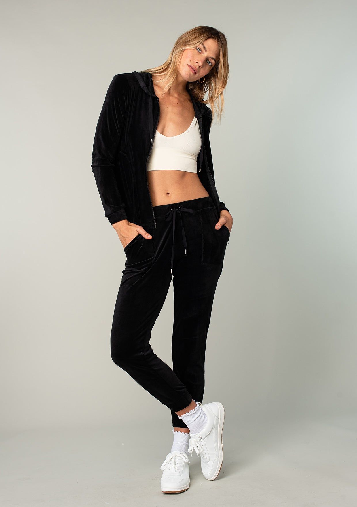 Joey Velour Zip-Up Hoodie