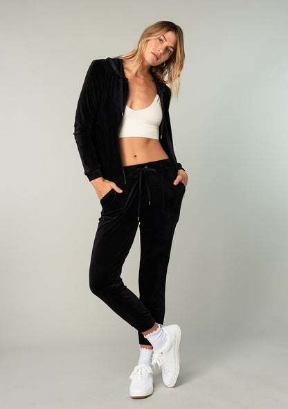 Joey Velour Zip-Up Hoodie