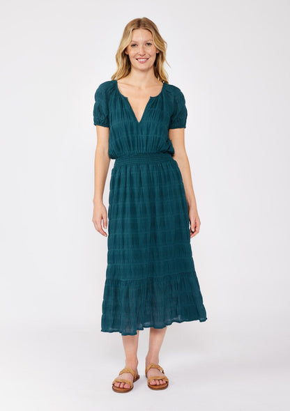 Midnight Teal Midi Dress
