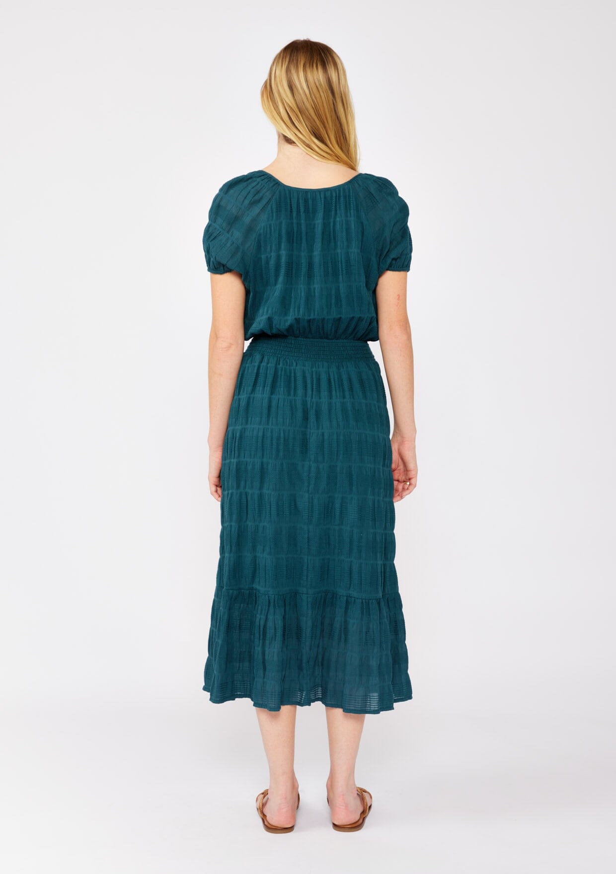 Midnight Teal Midi Dress