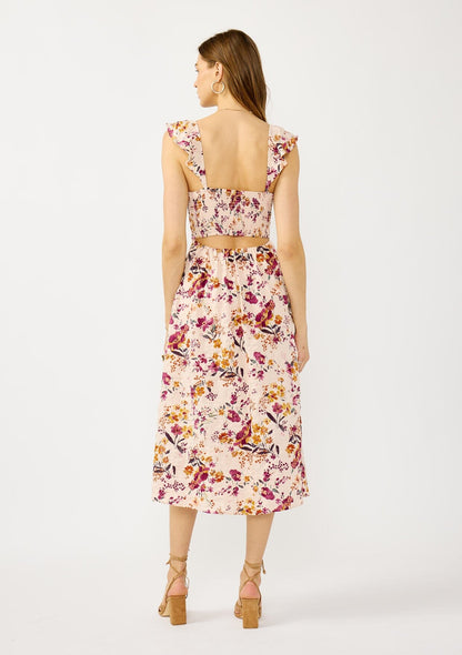 Dusty Blooms Midi Dress