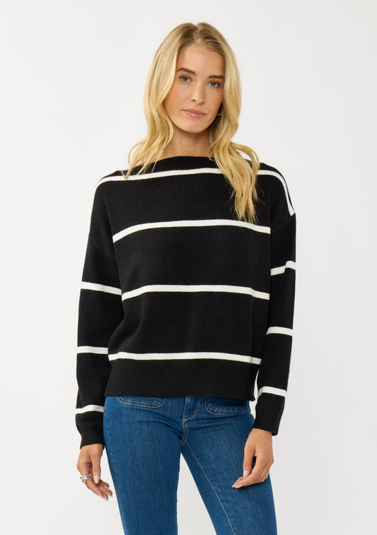 Serena Stripe Boat Neck Pullover
