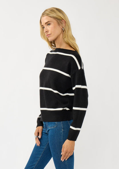 Serena Stripe Boat Neck Pullover