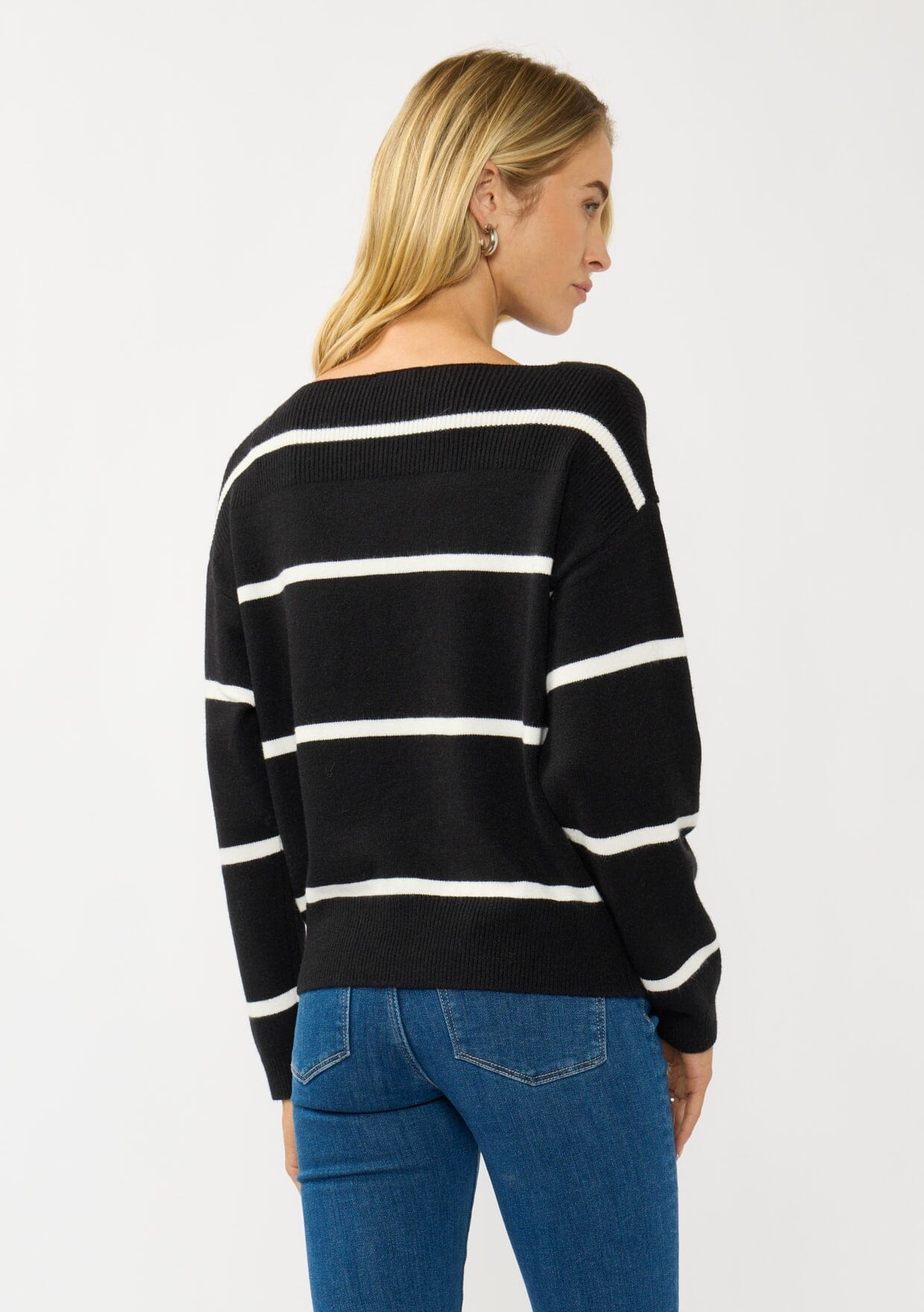 Serena Stripe Boat Neck Pullover