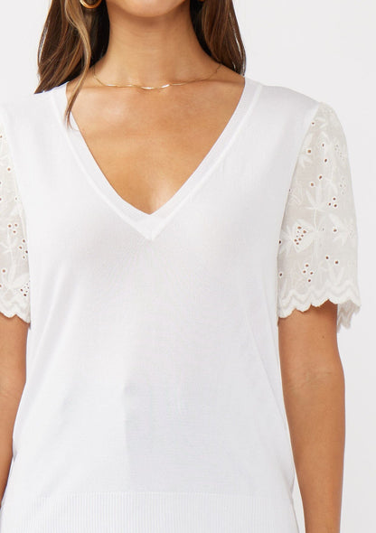 Grace Embroidered Eyelet Top