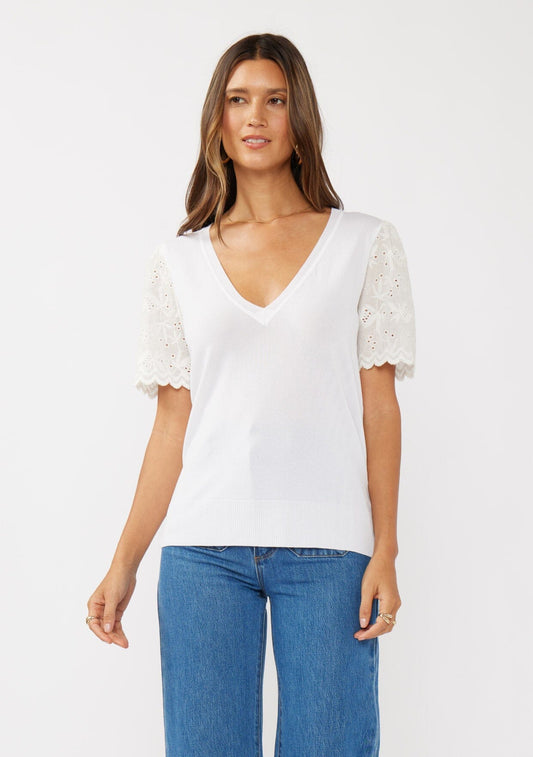 Grace Embroidered Eyelet Top