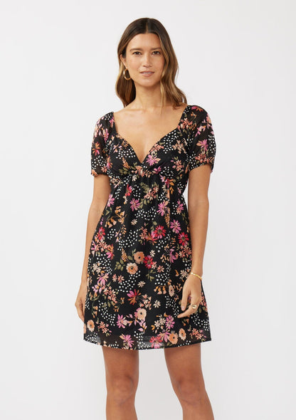 Garden Affair Puff Sleeve Mini Dress