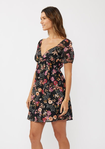 Garden Affair Puff Sleeve Mini Dress