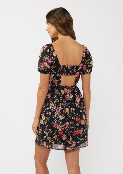 Garden Affair Puff Sleeve Mini Dress
