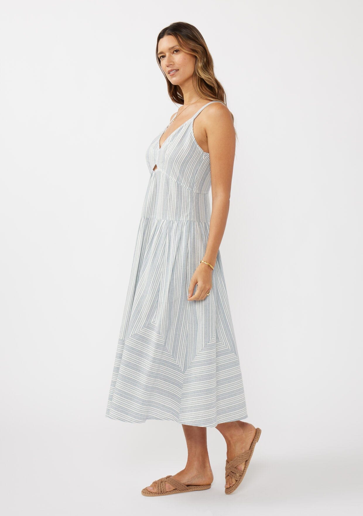 Nadia Striped Midi Dress