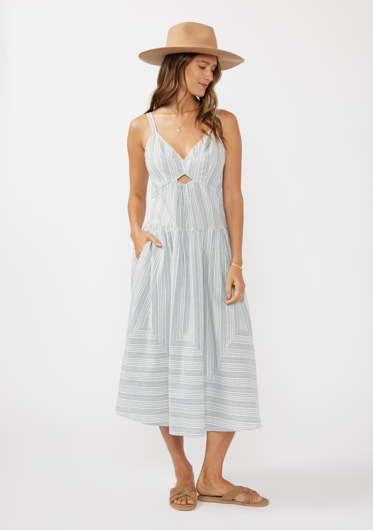 Nadia Striped Midi Dress