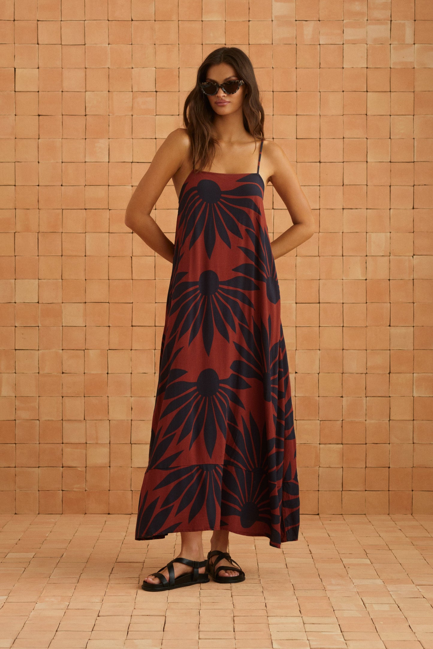 Lulubelle Dress In Chocolate Strawflower