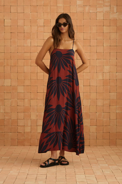 Lulubelle Dress In Chocolate Strawflower