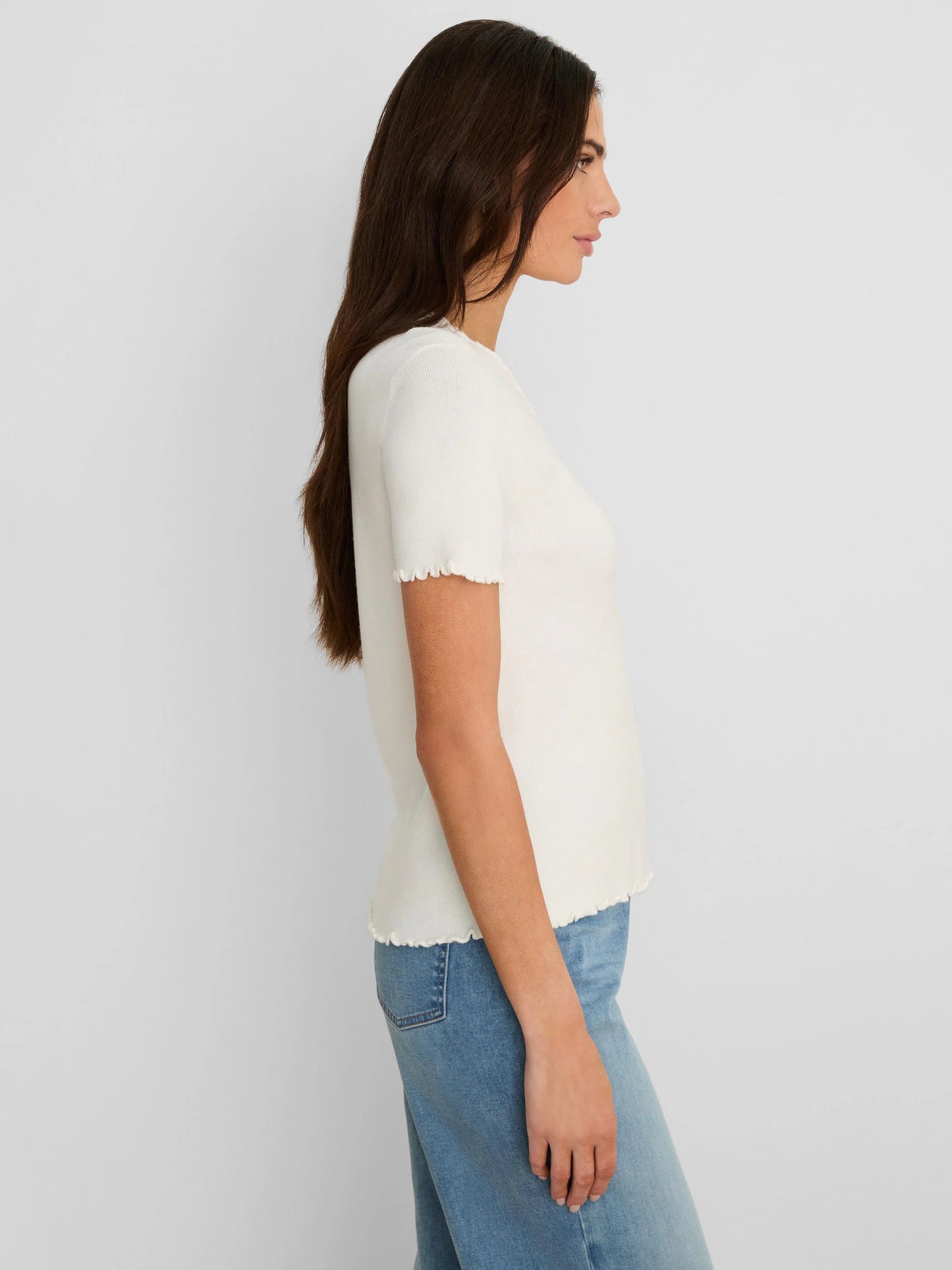 Ruffle Trim Sweater Tee