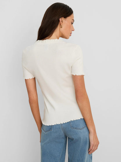 Ruffle Trim Sweater Tee