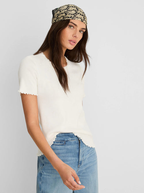 Ruffle Trim Sweater Tee
