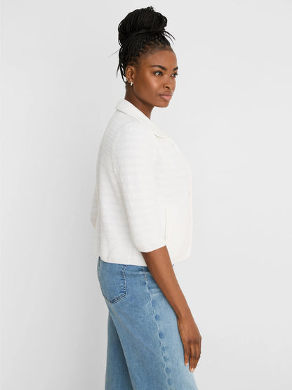 Elbow Sleeve Textured Knit Jacket