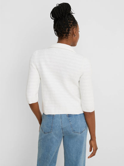 Elbow Sleeve Textured Knit Jacket