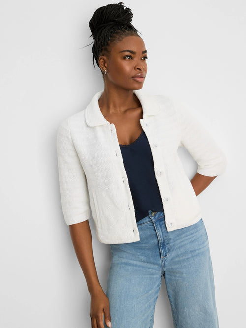 Elbow Sleeve Textured Knit Jacket